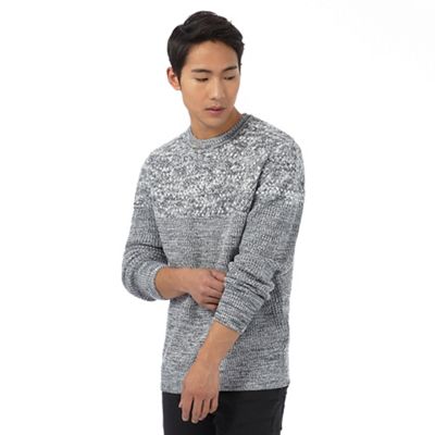Red Herring Grey twist knit jumper with wool